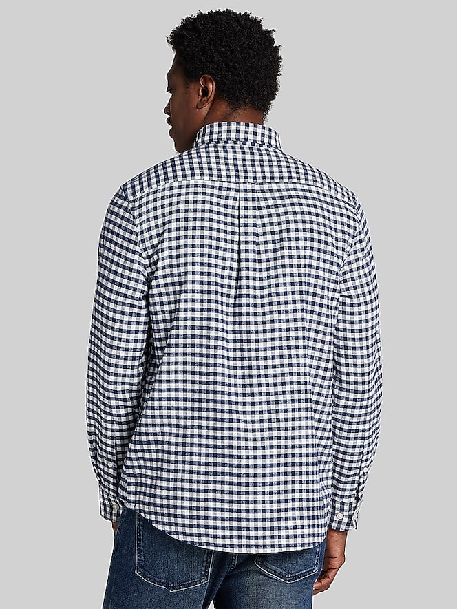 Wilke-Rodriguez Modern Fit Gingham Flannel Button Up Shirt
