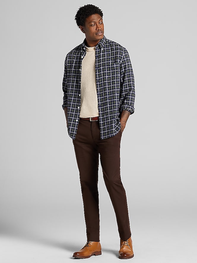 Wilke-Rodriguez Modern Fit Plaid Flannel Button Up Shirt