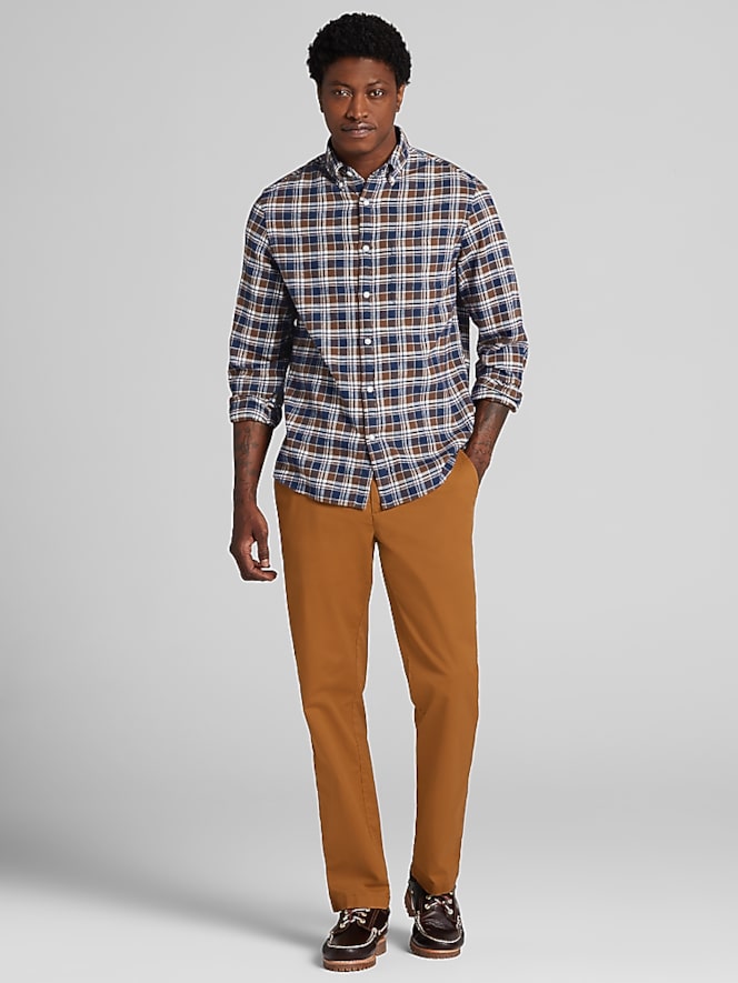 Wilke-Rodriguez Modern Fit Flannel Plaid Button-Up Shirt