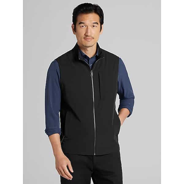 Awearness Kenneth Cole Men's Modern 4-Way Stretch Vest Jet Black - Size: Large