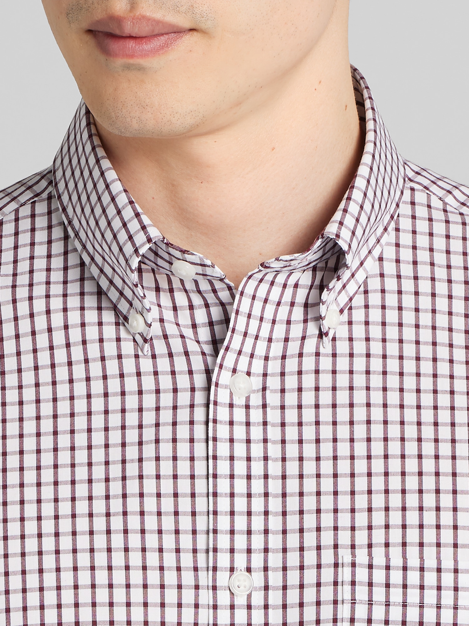 Modern Fit Check Button-Up Shirt