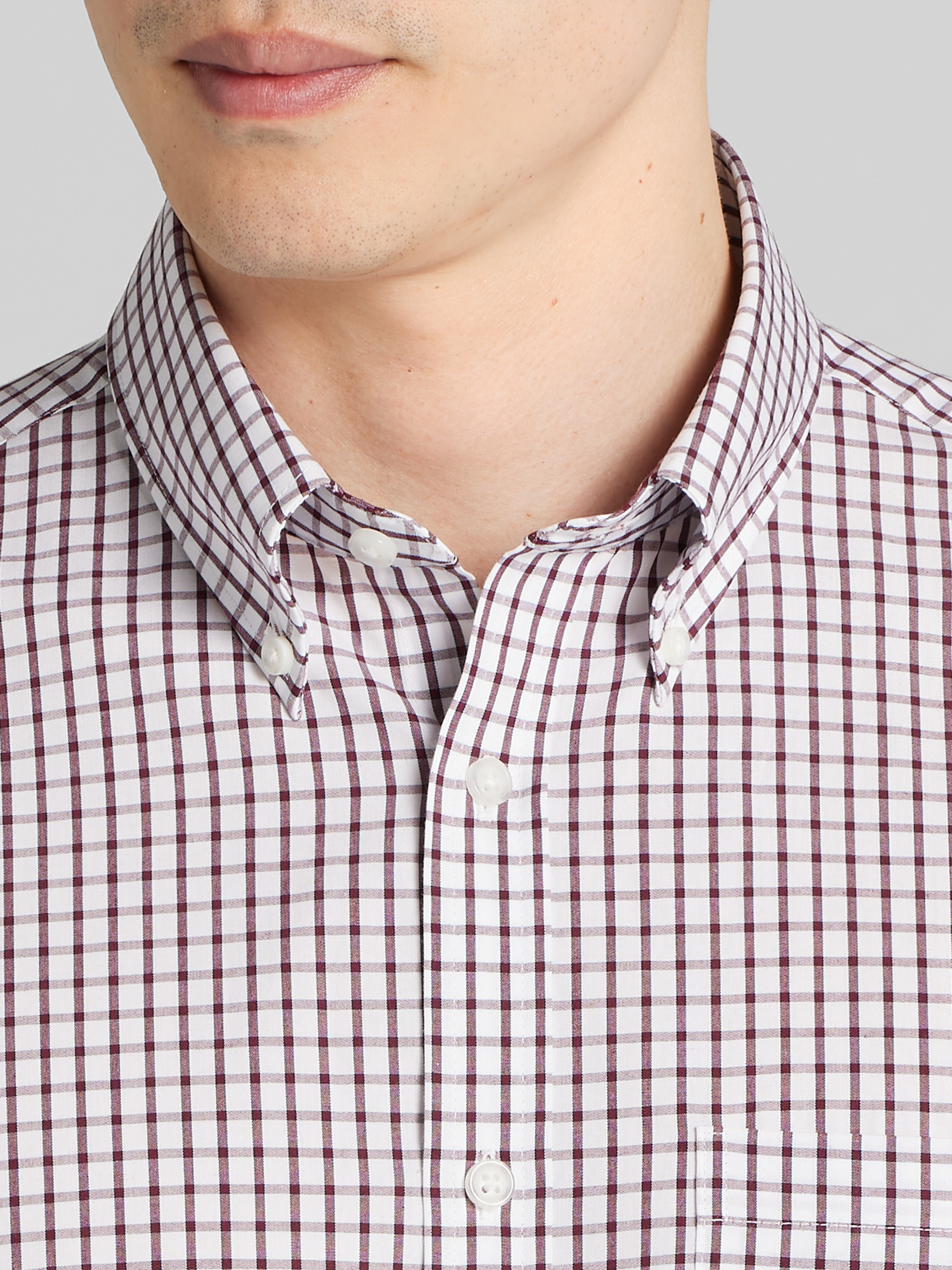 Modern Fit Check Button-Up Shirt