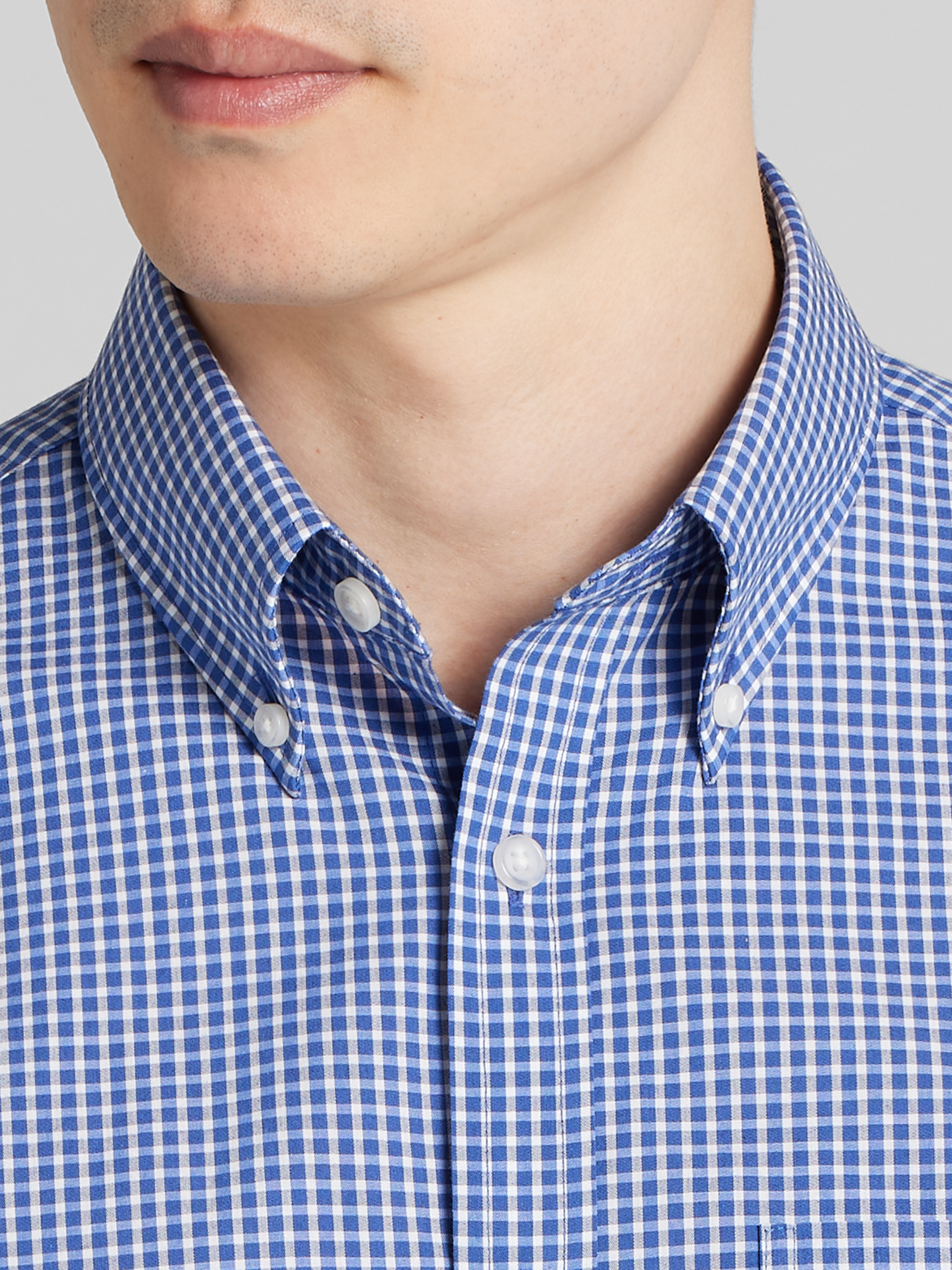 Modern Fit Check Button Up Shirt