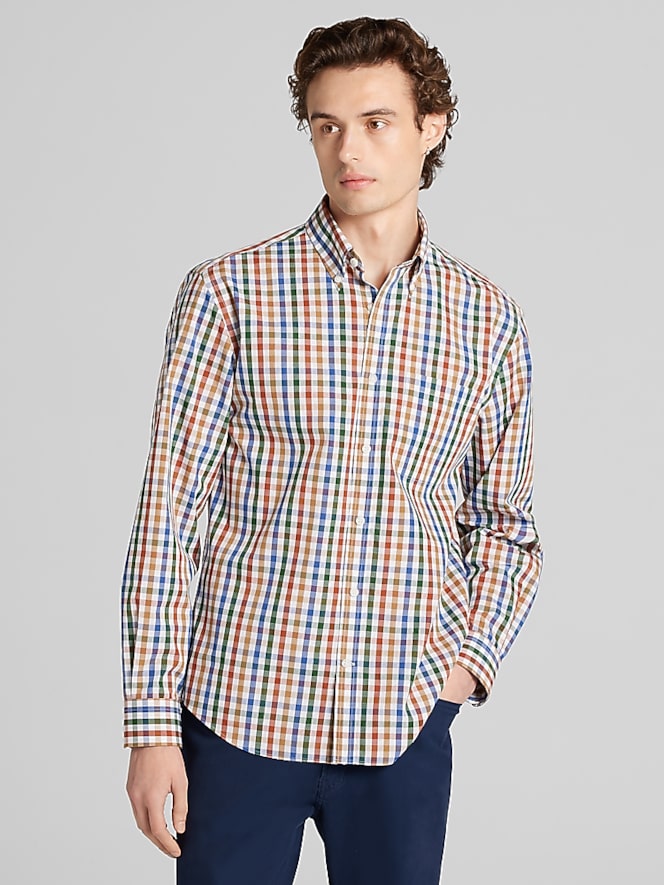 Wilke-Rodriguez Modern Fit Check Poplin Button-Up Shirt