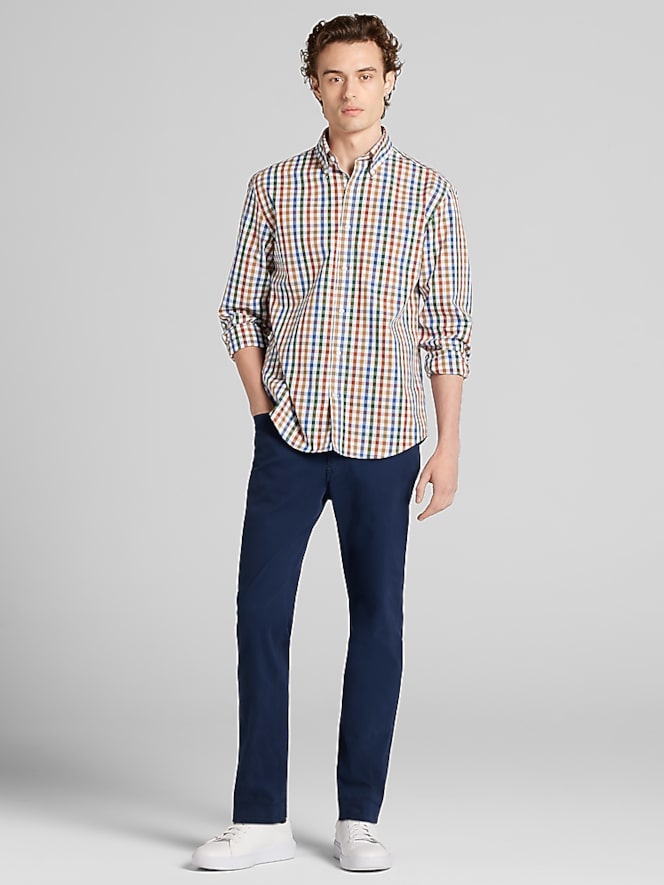 Wilke-Rodriguez Modern Fit Check Poplin Button-Up Shirt