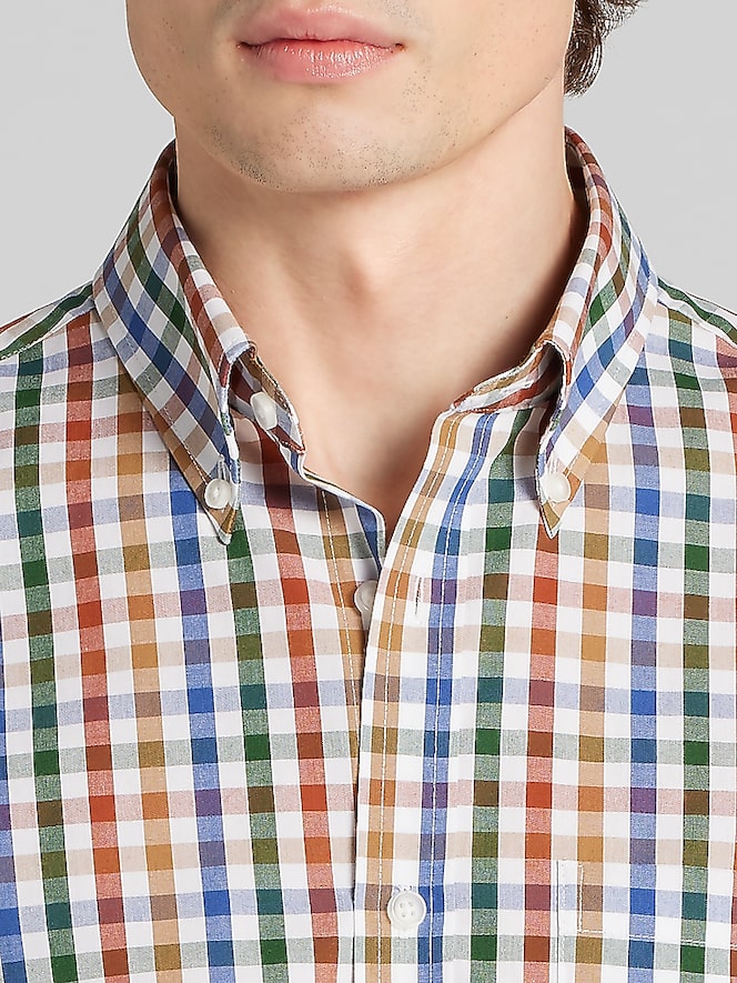 Wilke-Rodriguez Modern Fit Check Poplin Button-Up Shirt