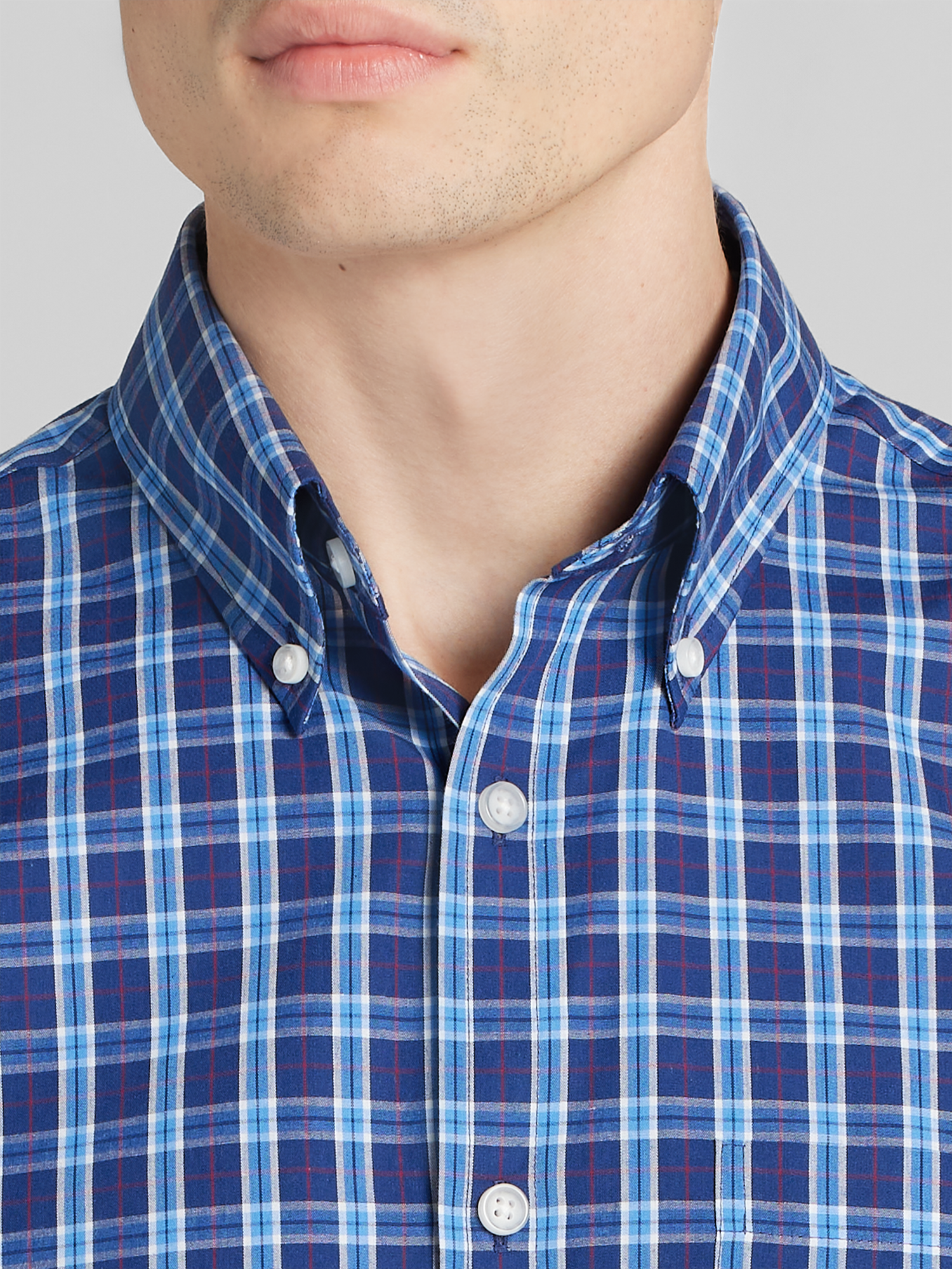 Modern Fit Poplin Button Up Shirt