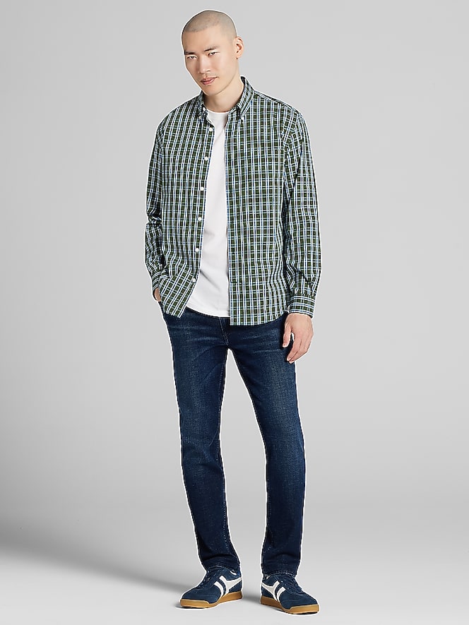 Wilke-Rodriguez Modern Fit Poplin Button Up Shirt, Green - Image 3 of 4
