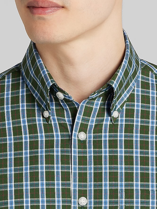 Wilke-Rodriguez Modern Fit Poplin Button Up Shirt, Green - Image 1 of 4