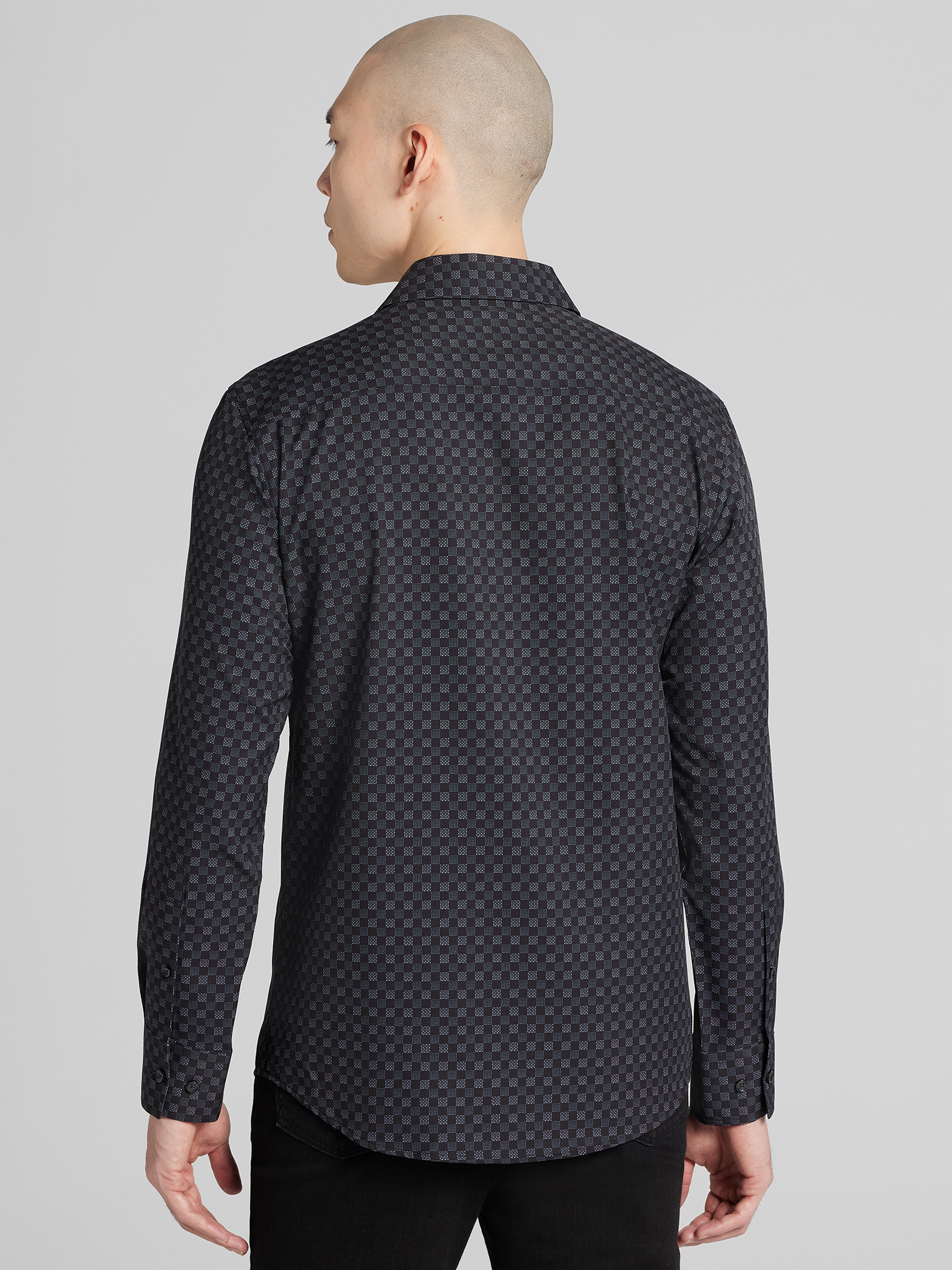 Modern Fit 4-Way Stretch Tonal Check Button Up Shirt