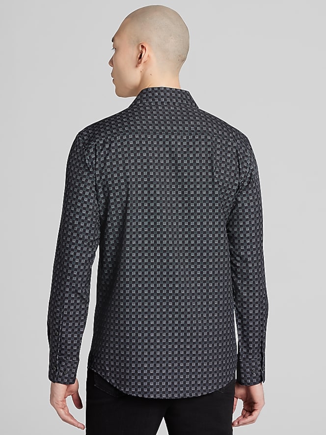 Awearness Kenneth Cole Modern Fit 4-Way Stretch Tonal Check Button Up Shirt