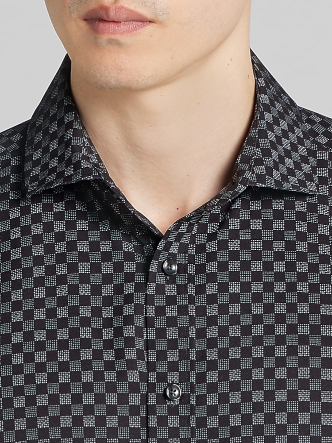 Awearness Kenneth Cole Modern Fit 4-Way Stretch Tonal Check Button Up Shirt