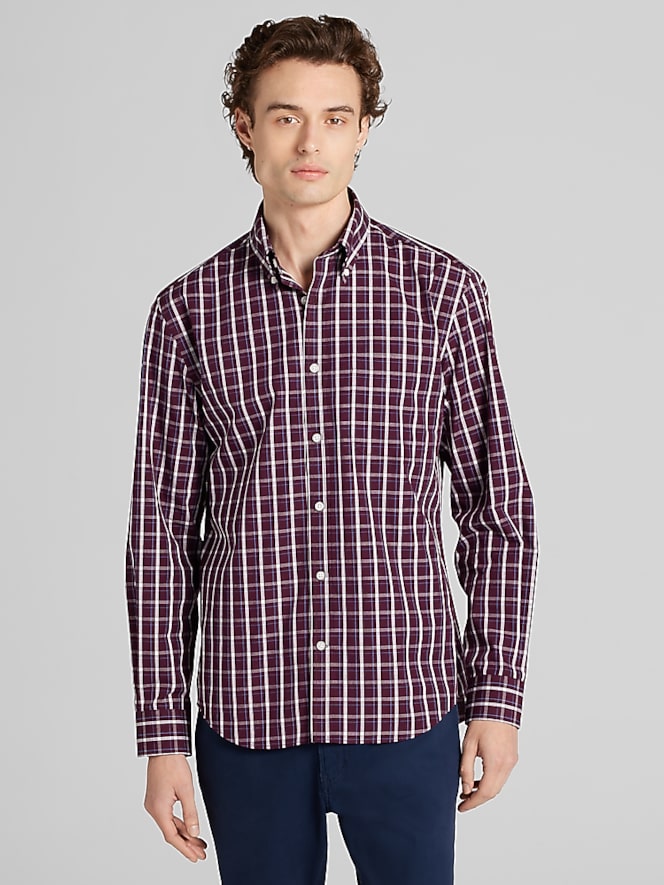 Wilke-Rodriguez Modern Fit Windowpane Button-Up Shirt