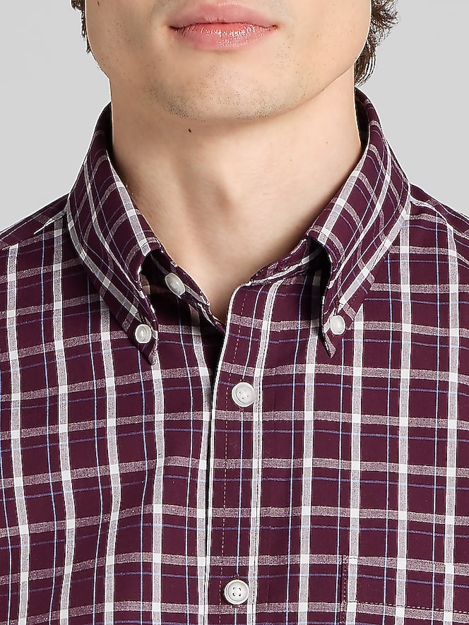 Wilke-Rodriguez Modern Fit Windowpane Button-Up Shirt