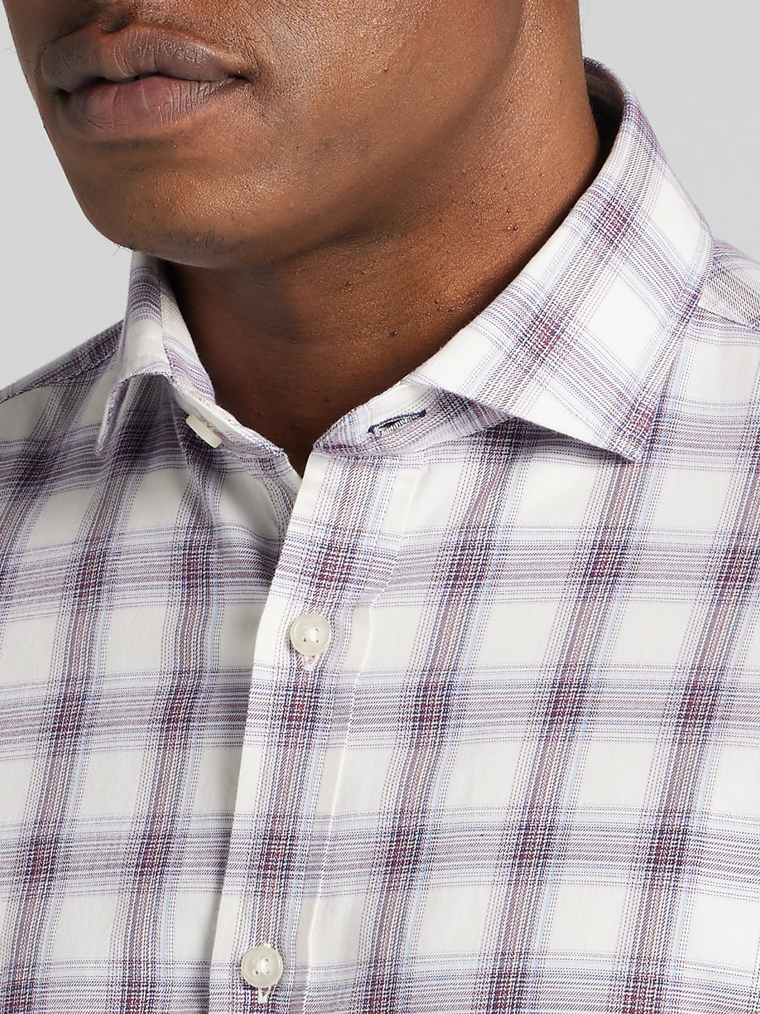 Modern Fit Refined Plaid Woven Button-Up Shirt