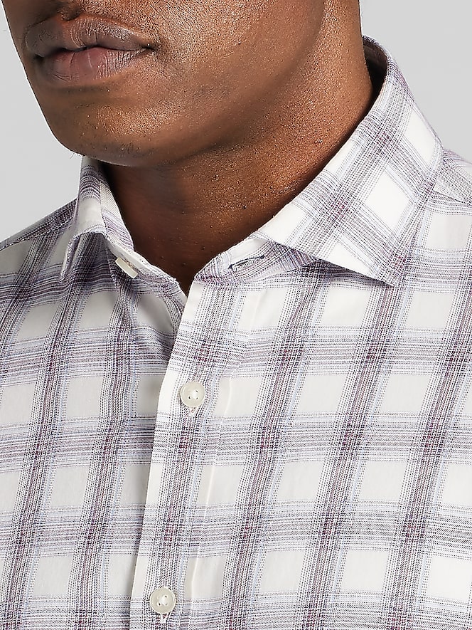Joseph Abboud Modern Fit Refined Plaid Woven Button-Up Shirt