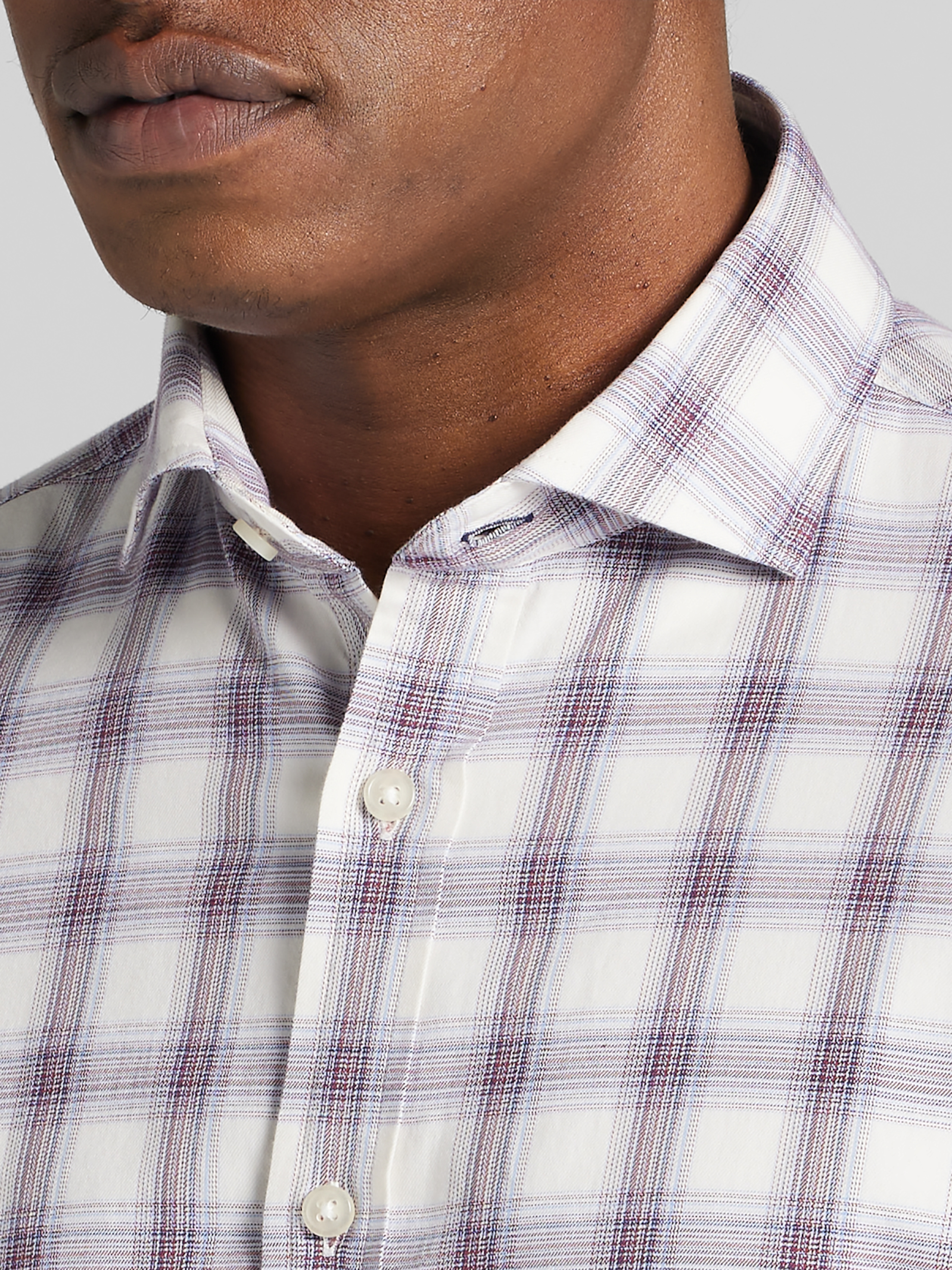 Modern Fit Refined Plaid Woven Button-Up Shirt
