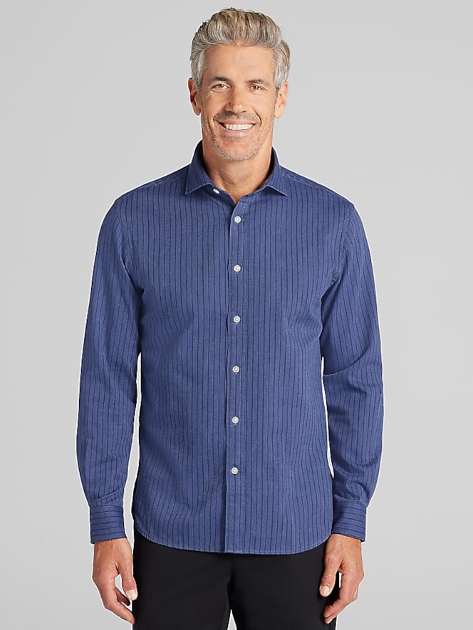 Joseph Abboud Modern Fit Refined Stripe Button-Up Shirt