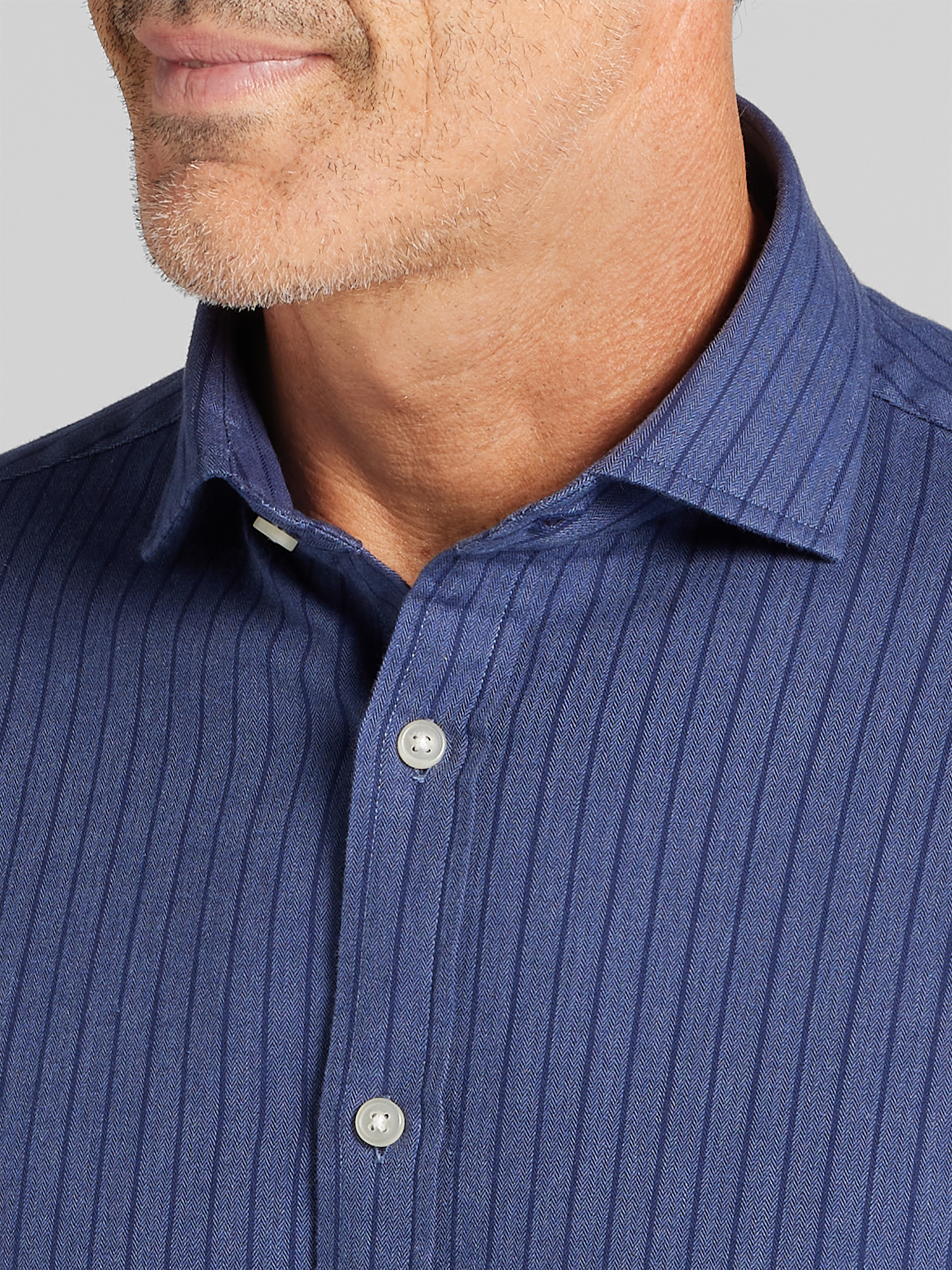 Modern Fit Refined Stripe Button-Up Shirt