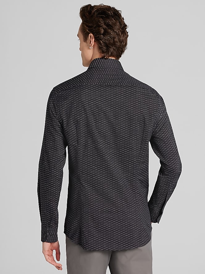 Awearness Kenneth Cole Slim Fit Hatch Pattern Button-Up Shirt