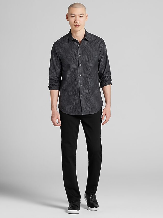 Awearness Kenneth Cole Slim Fit Hatch Pattern Button-Up Shirt