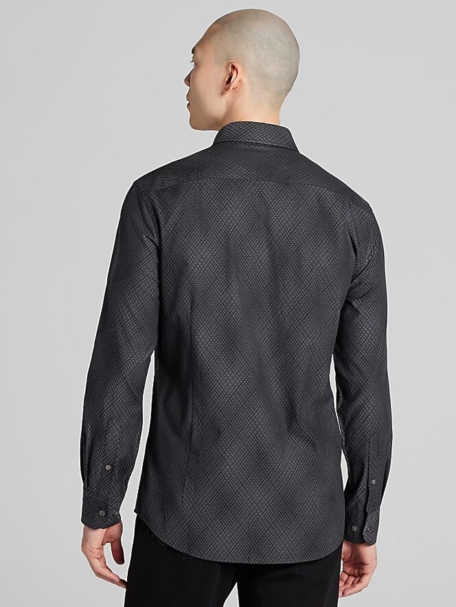 Awearness Kenneth Cole Slim Fit Hatch Pattern Button-Up Shirt