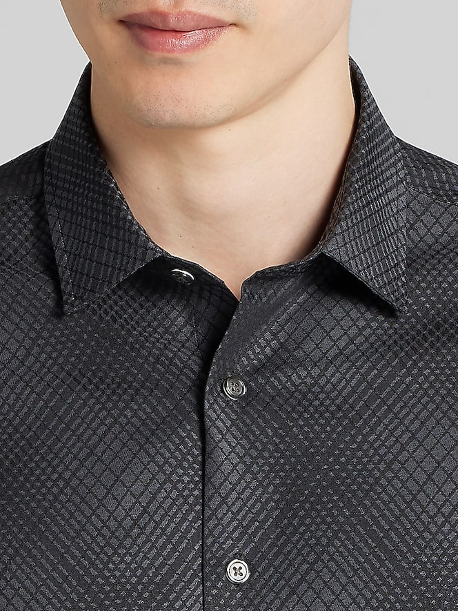 Awearness Kenneth Cole Slim Fit Hatch Pattern Button-Up Shirt