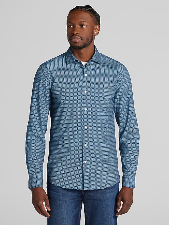 Awearness Kenneth Cole Slim Fit 4-Way Stretch Button Up Shirt