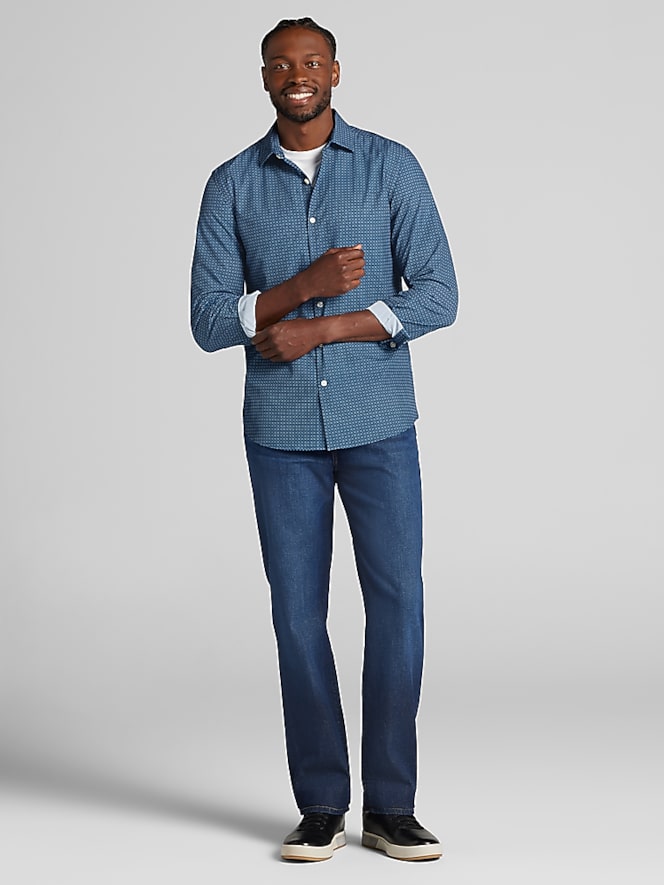 Awearness Kenneth Cole Slim Fit 4-Way Stretch Button Up Shirt