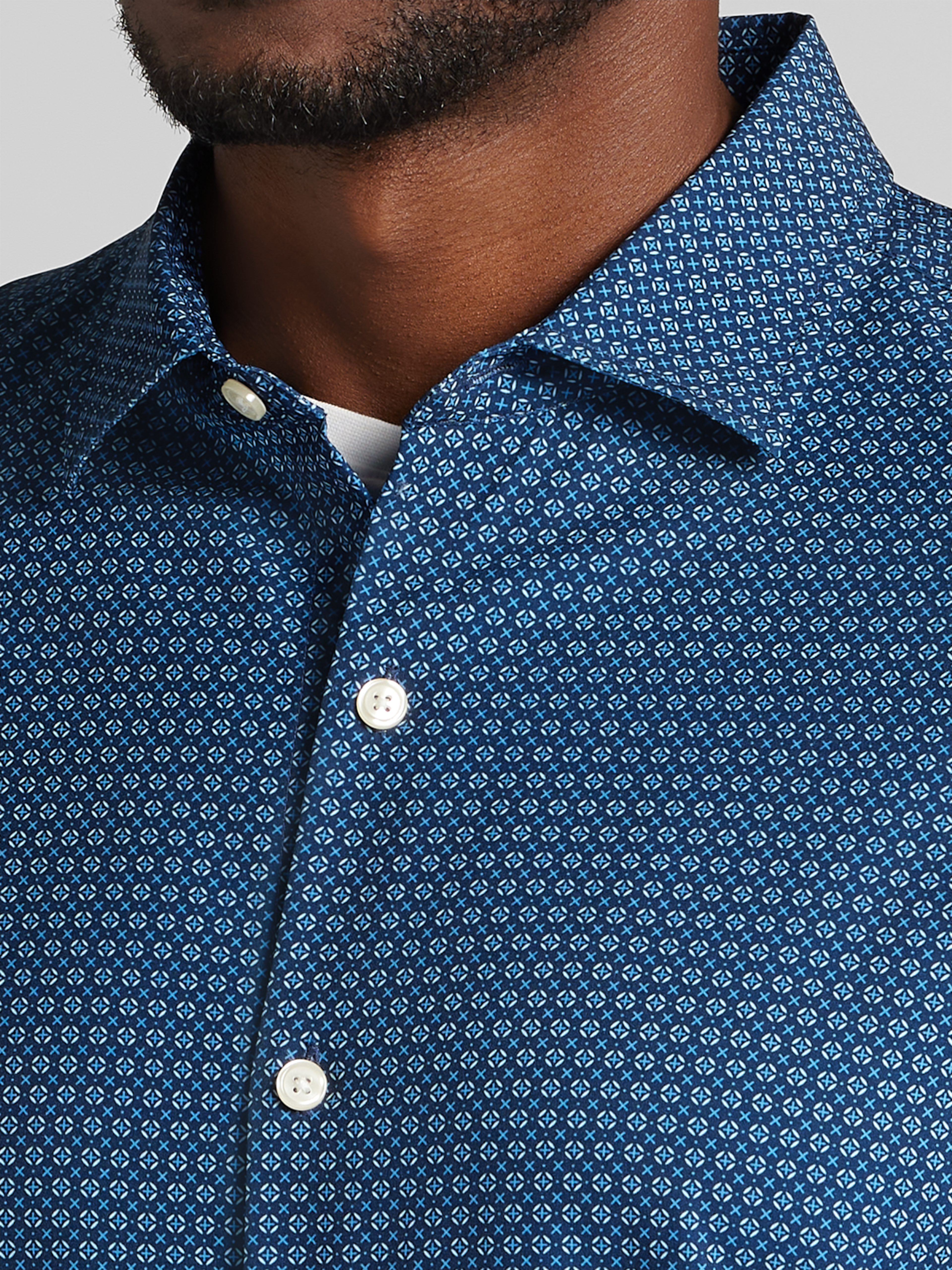 Slim Fit 4-Way Stretch Button Up Shirt
