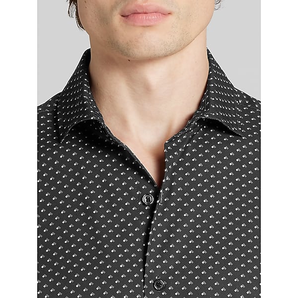 Awearness Kenneth Cole Men's CHILLFLEX Modern Fit 4-Way Stretch Button Up Shirt Black