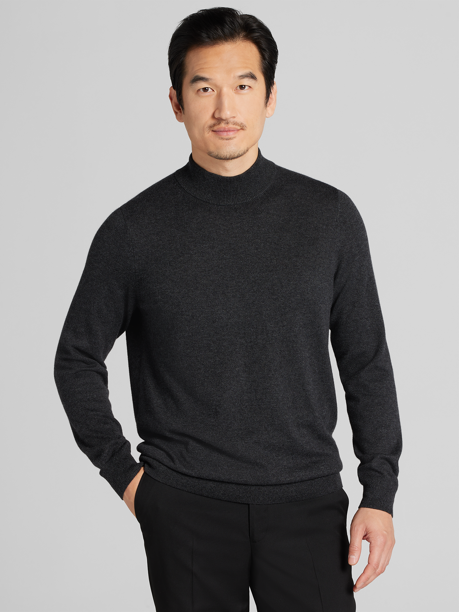 Modern Fit Marled Mock Neck Sweater