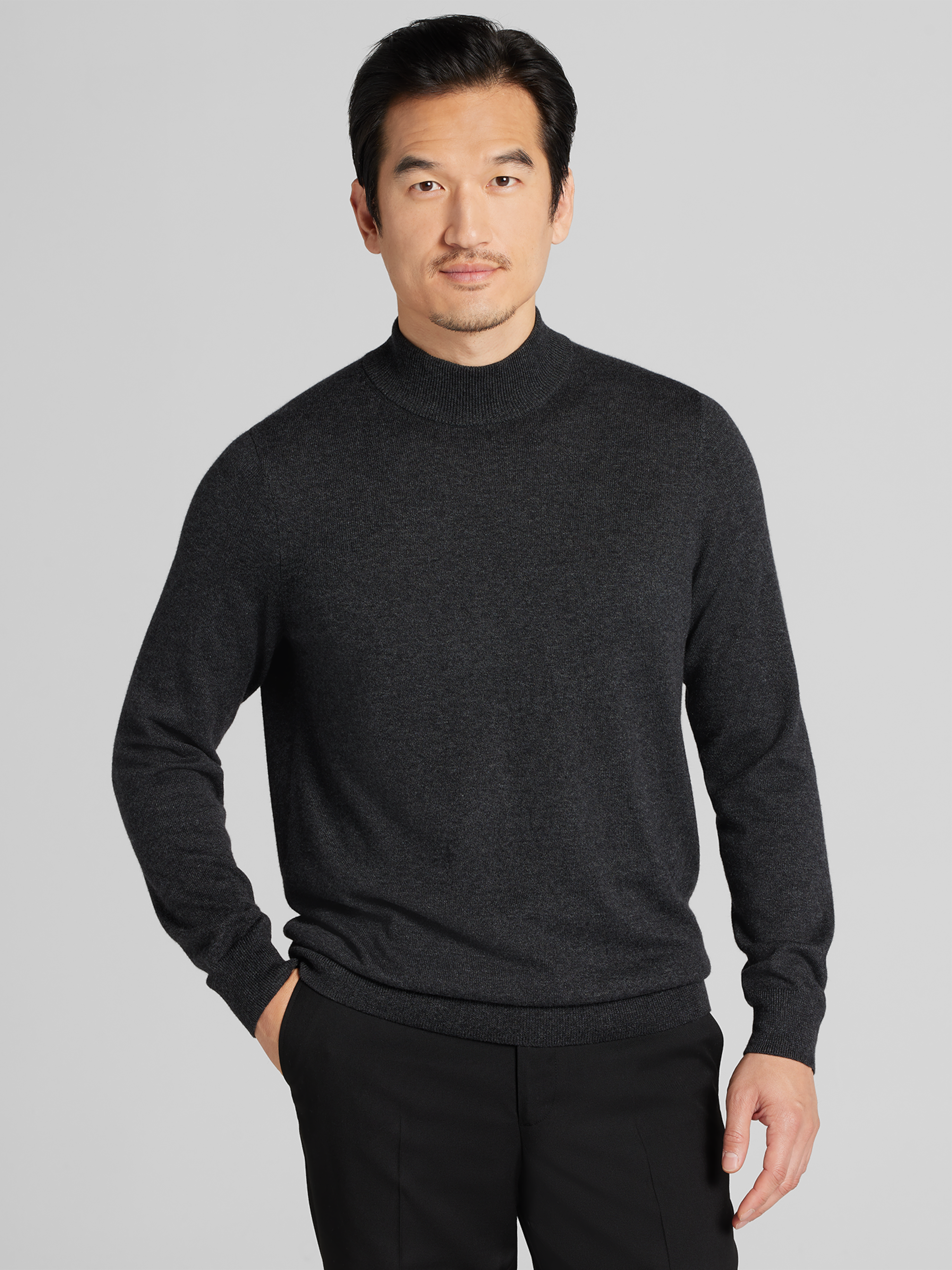 Modern Fit Marled Mock Neck Sweater