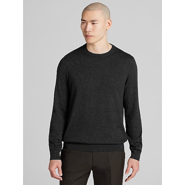 Wilke-Rodriguez Men's Marled Crew Neck Sweater Black - Size: Large