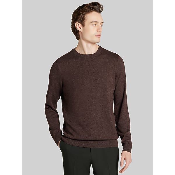 Wilke-Rodriguez Big & Tall Men's Marled Crew Neck Sweater Brown - Size: 2XLT