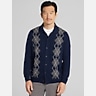 Joseph Abboud Modern Fit Argyle Button Front Polo Sweater