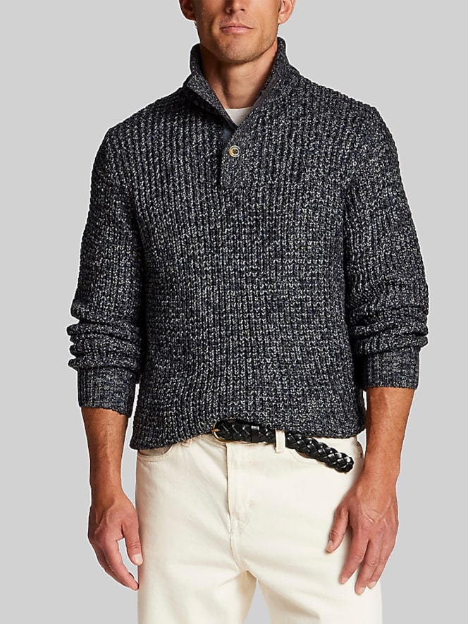 Weatherproof Vintage Textured Mixy Quarter-Button Sweater