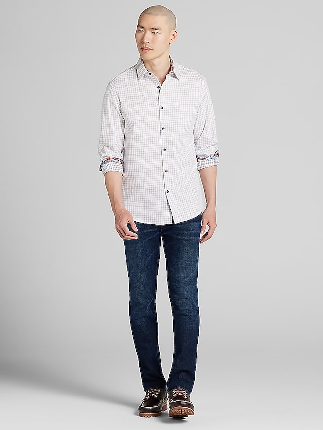 Men's Wearhouse Modern Fit Grid Pattern Button Up Shirt