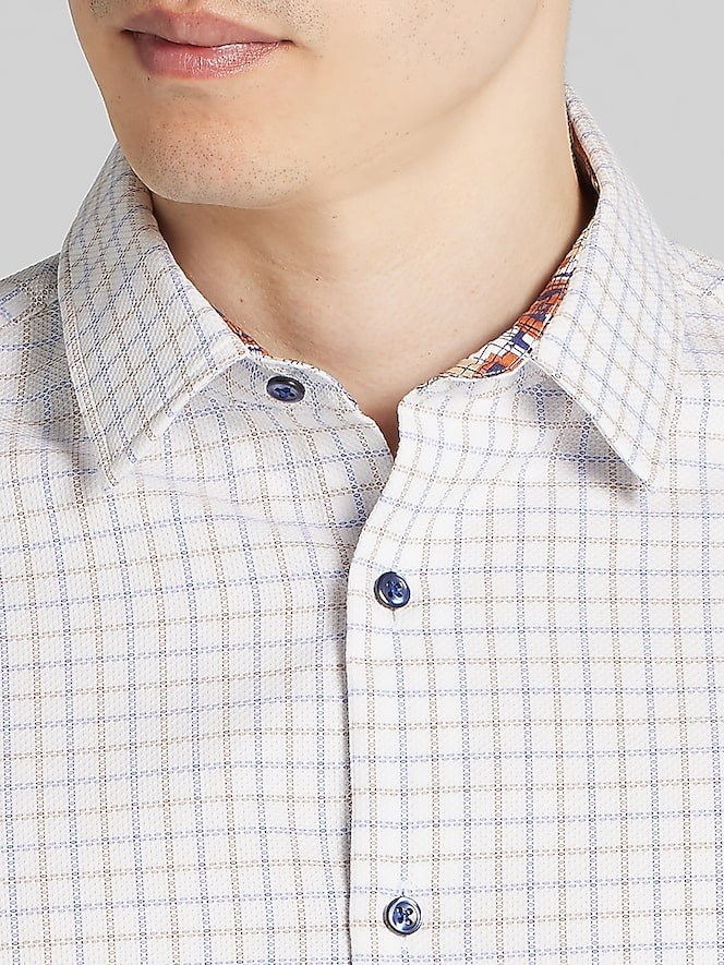 Men's Wearhouse Modern Fit Grid Pattern Button Up Shirt