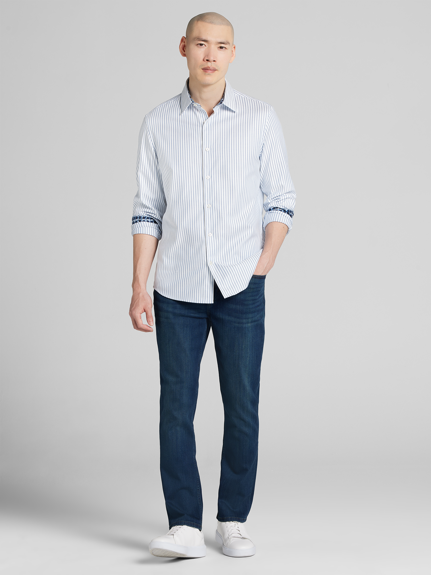 Modern Fit Button Up Shirt