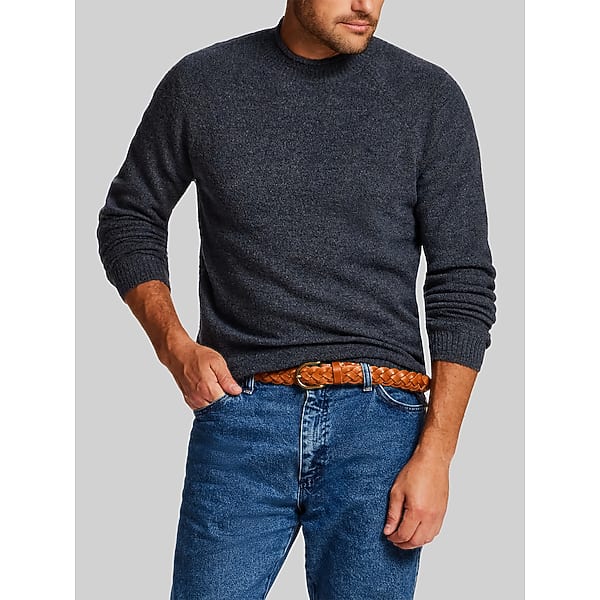 Weatherproof Vintage Men's Regular Fit Boucle Knit Roll Neck Sweater Prussian Blue - Size: XXL