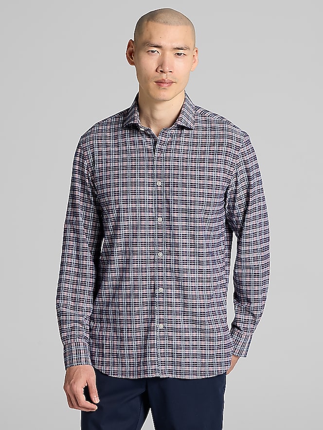 Joseph Abboud Modern Fit Plaid Flannel Button Up