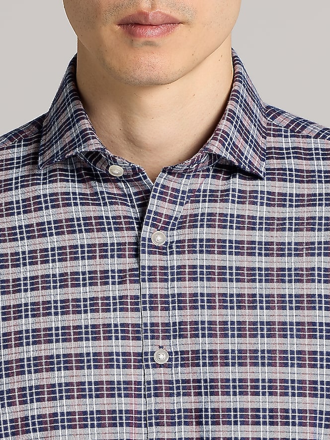 Joseph Abboud Modern Fit Plaid Flannel Button Up