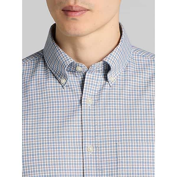 Joseph Abboud Men's Modern Fit Flannel Button Up Shirt Blue
