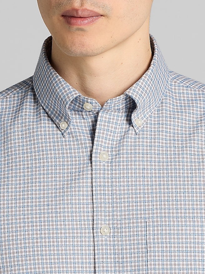Joseph Abboud Modern Fit Flannel Button Up Shirt Blue