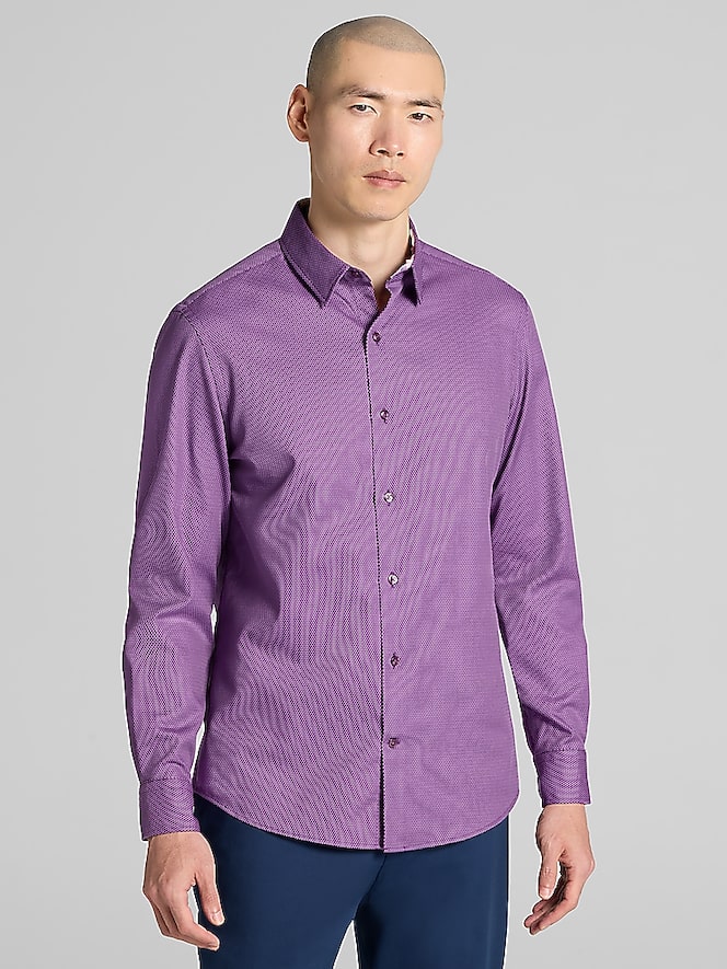 Men's Wearhouse Modern Fit Button Up Shirt, Purple - Image 2 of 4
