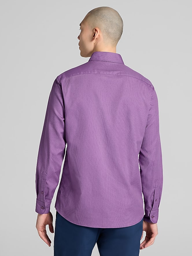 Men's Wearhouse Modern Fit Button Up Shirt, Purple - Image 4 of 4