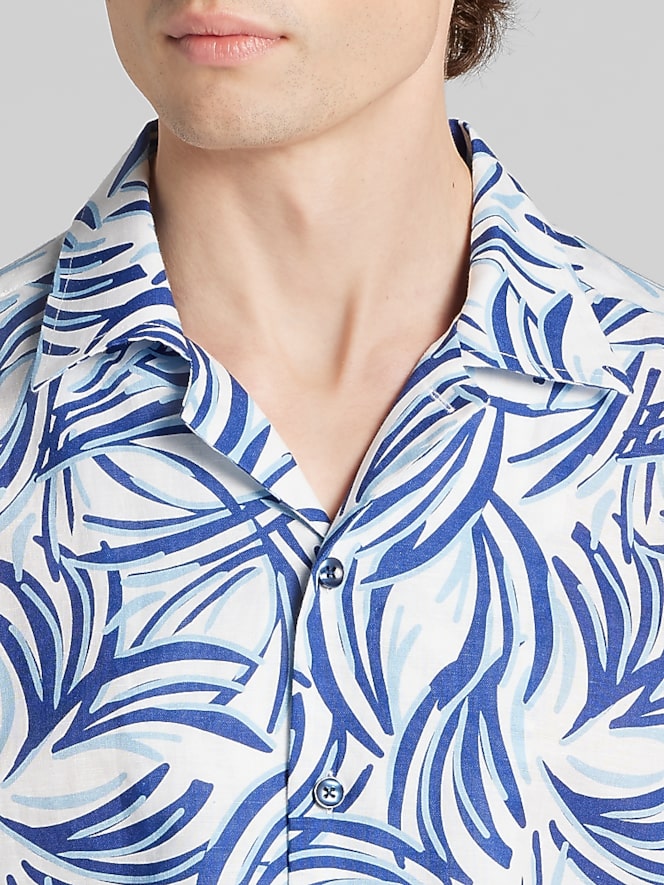 Joseph Abboud Modern Fit Tropical Resort Short Sleeve Shirt
