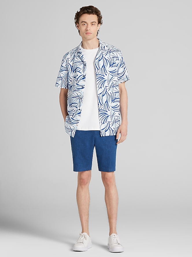 Joseph Abboud Modern Fit Tropical Resort Short Sleeve Shirt