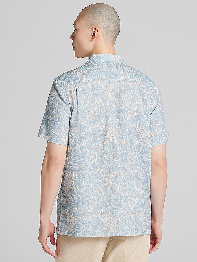 Joseph Abboud Modern Fit Tropical Pattern Camp Shirt